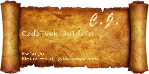 Czövek Jolán névjegykártya