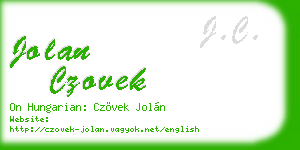 jolan czovek business card